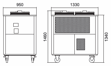 Габаритные размеры промышленного мобильного кондиционера Calypso SAC-25000