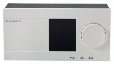 Danfoss Электронный регулятор температуры, ECL 310, 24В, с дисплеем и поворотной кнопкой, Modbus, Ethernet, M-bus